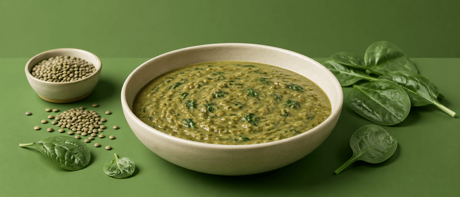 Soupe lentilles épinards