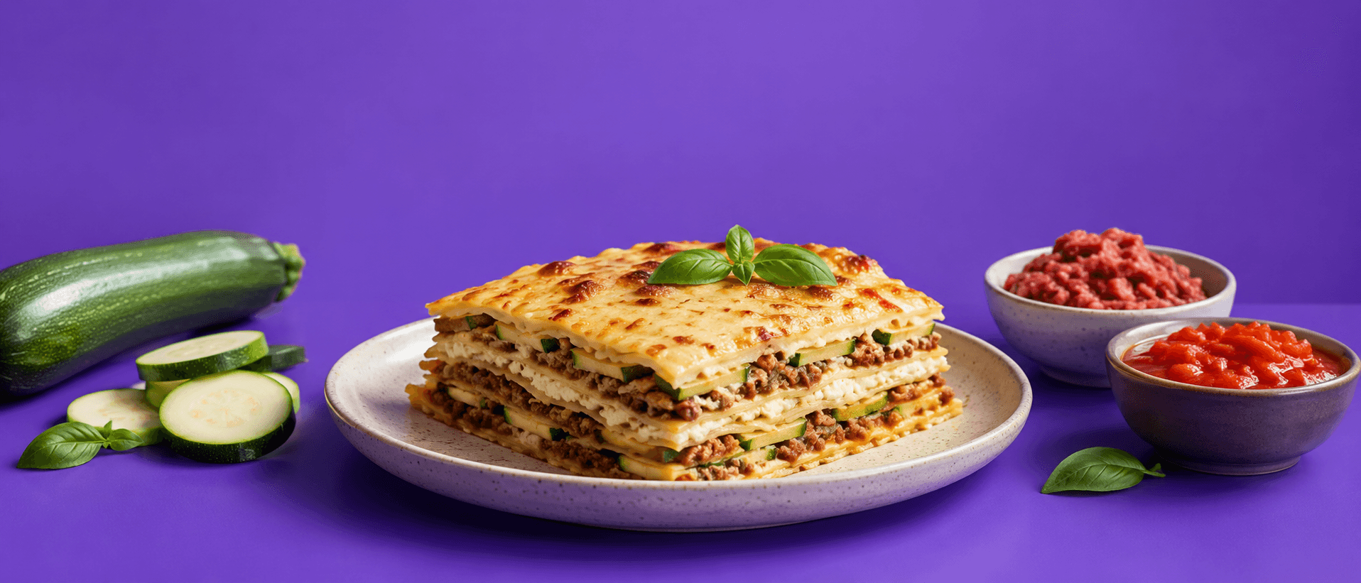 Lasagnes légères courgette bœuf