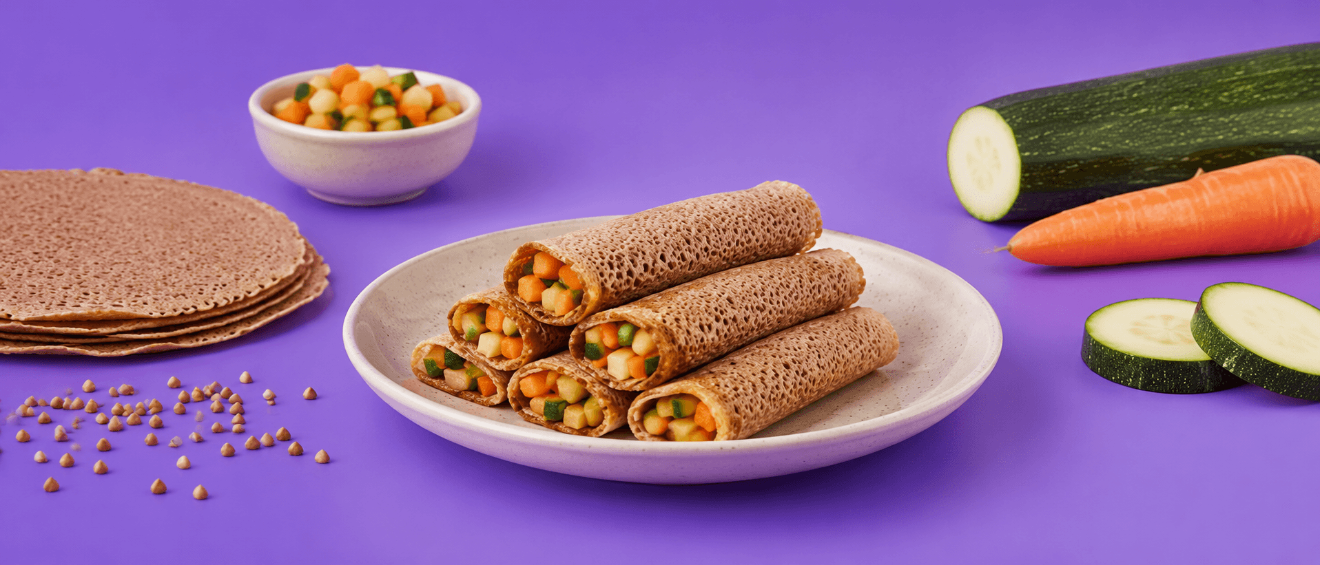 Crêpes de sarrasin légumes